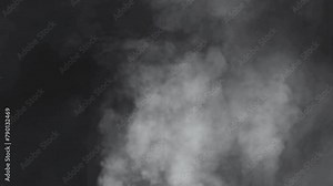 Smoke Overlay. This stock motion graphics video shows puffs of white smoke rising on a transparent background.