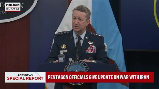 Chairman of the Joint Chiefs of Staff Gen. Dan Caine says the U.S. is making "steady progress" as the campaign against Iran entered its fifth day. "We will now begin to expand inland, striking progressively deeper into Iranian territory," Caine says. https://cbsn.ws/4cswtuU | CBS News