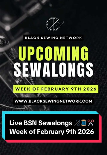 Week TWO of Black History Month and we are NOT letting up. 🔥 This is your sign to stop watching and start submitting. Black pattern designers need our love, our dollars, and our visibility now more than ever—and THIS is how we show up. The contests are LIVE, the prizes are STACKED, and every make you share helps keep Black creativity thriving. If you’ve been meaning to jump in… this is the week. This Week’s Sewalong Lineup (EST): 🧵 Mon: @Terrance Williams Designs (Twitch • 3PM) | @Shim Sews (Y