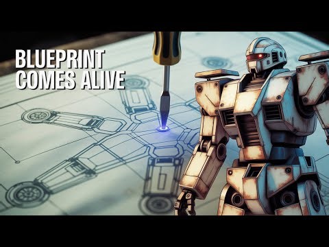 Blueprint Turns Into Spinning Gears and Rusty Metal #3danimation #madebyai #3danimationshorts