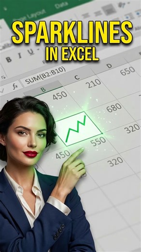 Excel sparkline chart within cell - how to show trends