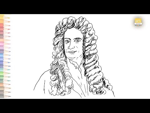 British Scientist Isaac Newton drawing easy | How to draw Isaac Newton drawing step by step | #art