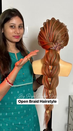 Open Braid Hairstyle step by step ! #hairtutorial #hairtransformation #RiyaHudutDas #hairstylist #openhairstyle #braidhair #braidhairstyles #hairstyling #hairstyleoftheday #hairstylesforgirls #hairfashion #hairgoals #hairaccessories #hairstyles | Riya's Bridal Makeup & Academy, an ISO 9001:2015 Certified, 8240647825