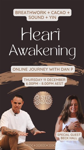 Breathe with us from the comfort of your home. Join a global community and be guided by Spirit Breathwork - Leaders in the Breathwork Community, as we journey deep into the heart, the body and the breath. In this Online Breathwork you will: ✨ Move stagnant energy ✨ Release emotional blocks ✨ Access inner clarity & peace ✨ Feel supported, seen and held ✨ Connect with community from your home sanctuary This is your invitation to reconnect, reset and remember who you are. No experience needed - jus