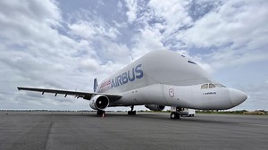 380K views · 9K reactions | Airbus Beluga, the ‘Whale of the Sky,’ lands at Hyderabad’s Rajiv Gandhi International Airport | Gulbarga Ki Awaaz | Facebook