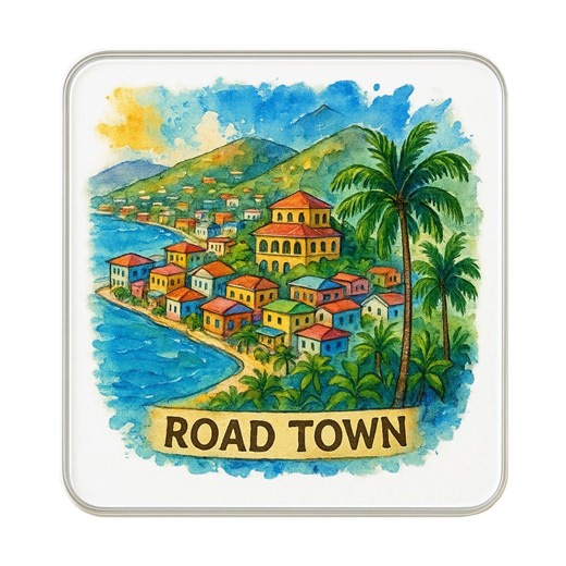 Road Town, British Virgin Islands Fridge Magnet: Cute Large Handmade Travel Souvenir Gift - Etsy