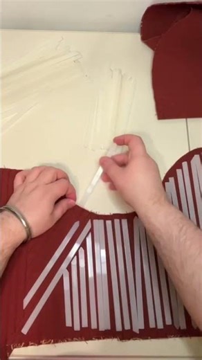 Inserting the boning #sewing #corset