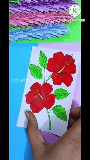How to Draw Easy Hibiscus Flower Drawing🌺🥰#art#drawing#easy#hibiscus#viral#trending#trendingshort