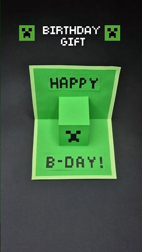 DIY Minecraft Pop Up BIRTHDAY Greeting Card 💚 Gift Idea 💚 Paper Craft