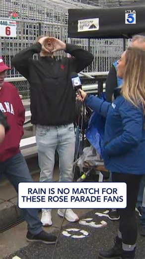 There is no better way to ring in 2026 than with a front-row seat to the 137th Rose Parade Presented by Honda in Pasadena. Nothing is keeping these fans away, not even the rain. Details on how to watch here: https://ktla.com/.../watch-the-2026-rose-parade-live-stream/ #roseparade2026 | KTLA 5 News