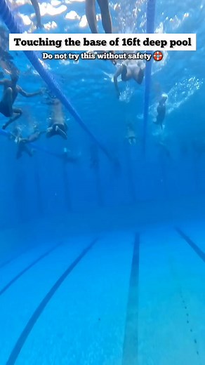 9K views · 41 reactions | The Pressure is Real - Touching the base of 16ft Deep Pool  . . . . . . #swimminglessons #swimming #swimmingfun #swimmingtraining #lovetoswim #swimmingtips #swimmingclasses #swimmerforlife #swimmingtime #swimmingcoaches #swim #swimcoach #swimmer #deepwater #howtoswim #underwater | Swimming By Sanuj | Facebook