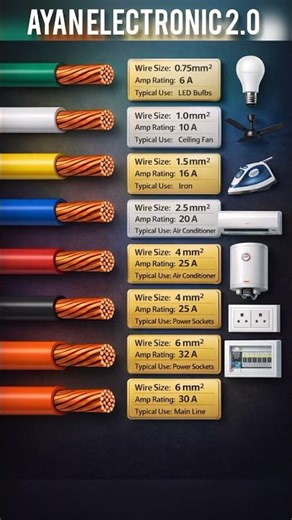 ⚡ Wire Size vs Load | Galat Wire Se Ho Sakta Hai Fire 🔥 | Complete Guide #shorts #electricalsafety