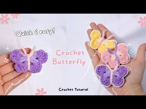 simple butterfly crochet tutorial | how to crochet butterfly for beginners