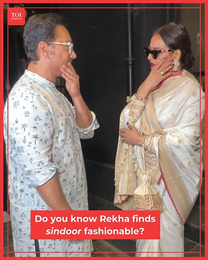 People often wonder why Rekha wears a sindoor. She had once opened up and revealed, “In the city I come from, applying sindoor is common… it’s fashionable!” | ETimes Lifestyle