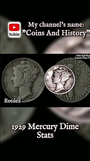 1929 Mercury Dime Stats #americancurrency #coin