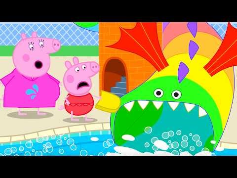Peppa Pig Visits the RAINBOW Water Park Slide! 🌈 Brave Adventure | Full Episodes Cartoon | 20 Mins