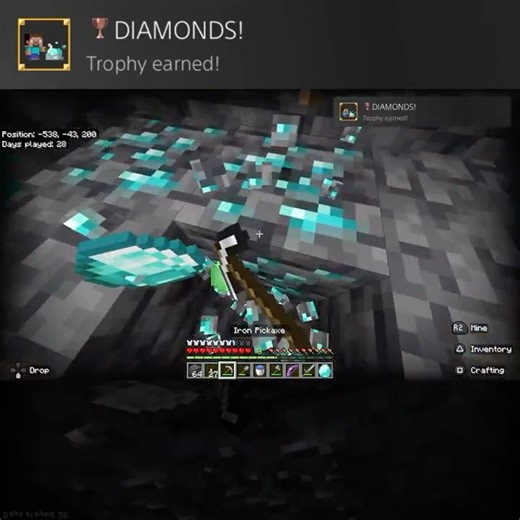 Diamonds! Minecraft PS5 Trophy: #minecraftachievements #playstationtrophy #minecraft #gaming
