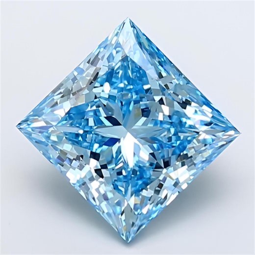 3.03 Ct Lab Grown Diamond VS2 Princess Cut Fancy Vivid Blue Ring Certified - Etsy