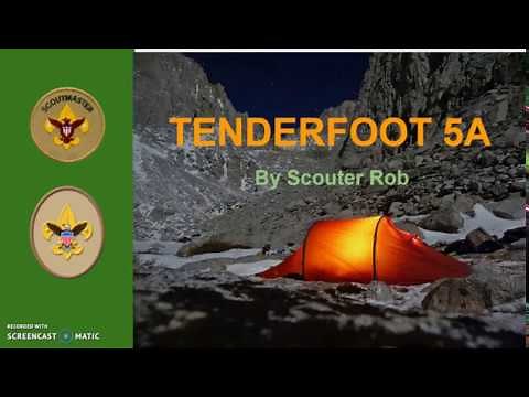 BSA TENDERFOOT RANK REQUIREMENT 5A