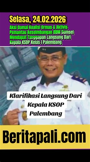 Palembang – KSOP Kelas I Palembang akhirnya buka suara terkait tudingan keterlibatan dalam penyelundupan BBM ilegal, sebagaimana disampaikan oleh Sriwijaya Corruption Watch (SCW) dalam aksi demonstrasi di depan Kantor Kementerian Perhubungan, Jakarta, Selasa siang (24/2/2026). Kepala KSOP Kelas I Palembang, Idham Faca, menyatakan pihaknya menghormati dan mengapresiasi hak konstitusional warga negara untuk menyampaikan pendapat di muka umum, termasuk yang dilakukan SCW bersama sejumlah organisasi