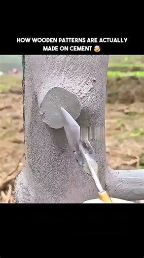 Tech || Science Facts || How it works on Instagram: "This looks like wood. It’s concrete. The video shows how craftsmen create realistic wood-grain patterns on fresh concrete by combining precise timing with specialized texturing tools. After the concrete is poured and leveled, workers press wood-pattern stamps or molds into the surface before it sets, transferring natural grain lines, knots, and imperfections. Trowels, rollers, and hand tools refine the details to enhance depth and realism. Onc