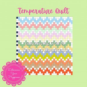 FREE Temperature Quilt Pattern With Purchase 9 Easypiecing Grid From Ten Sisters Handicraft. Printed Foundation, Grid Quilting, Sewing Grid. - Etsy