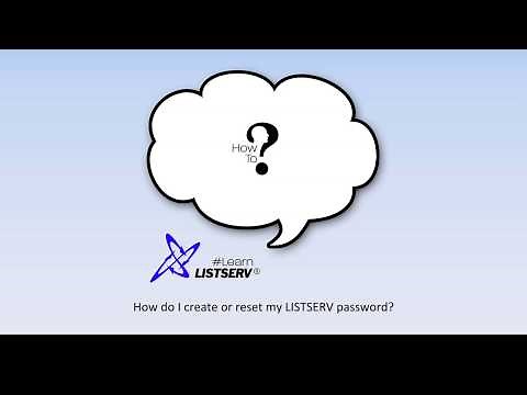 How to create or reset a LISTSERV® password