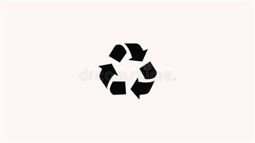 Minimalist Black Recycling Symbol Rotating on White Background in Smooth Cinematic Motion Loop for Green Concept Stock Footage - Video of black, spinning: 449737886