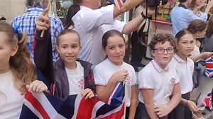 The Earl and the Countess of Wessex on their walk up Main Street on Wednesday morning | GBC News