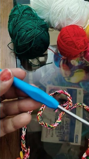 thread necklace knitted with crochet and thread #crochetcrosai #crochet