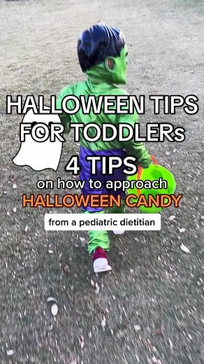 4 Tips On How to Approach Candy (from a pediatric dietitian) for 1-3 year olds! 🎃👻 These are the tips we use in our household to allow Sullivan to join in on the festivities, enjoy his candy, and avoid putting candy on a pedestal above our foods. - Pair carbohydrates with protein, fiber, or fat and make sure they are adequately hydrated to provide sustained energy and avoid blood sugar spikes. This also helps keep them satisfied so they are less likely to overindulge. - Allow periods of time w