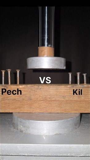 kil vs pech Under Hydraulic Press! 🪵🔩 #powerful #nail #hydraulicpress