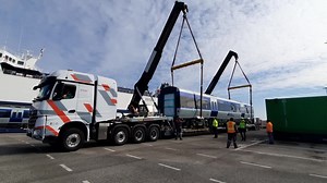 1.9K views · 50 reactions | The first of our new carriages have made it to the next part of their journey to NI. Check out the video of them getting off the trucks at the Port before setting sail Department for Infrastructure #TransportTransformation #ClimateActionNI | Translink | Facebook