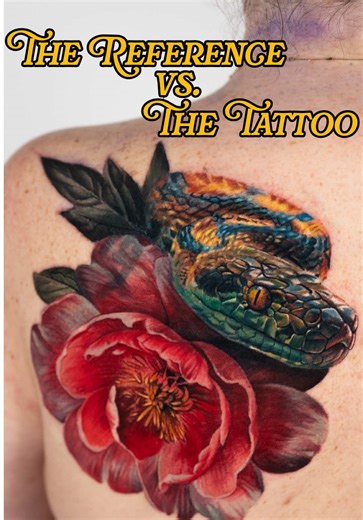 Can’t even tell the difference between the design and the actual tattoo on this new piece from @strawberry_jade 🤯🤯 #dallastattooartist #tattooideas #snaketattoo