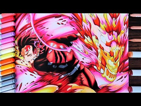Drawing Tanjiro - Hinokami Kagura: Sun Halo Dragon Head Dance | Demon Slayer: Kimetsu no Yaiba