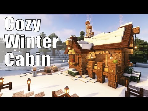Minecraft Winter Cottage Starter House Tutorial | Cosy Winter Cabin Build