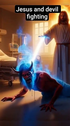 Jesus and devil fighting what win?