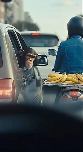 Macaco não resiste a bananas e...😂😂 #macaco #videosengracados