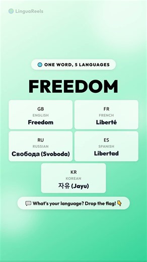 🌐 FREEDOM in 5 Languages — A Universal Human Dream