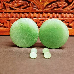 Jade Stone Plugs: Natural Double Flare Gauges (pair) - Etsy