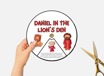 Daniel in Lion's Den Bible Story Spinning Wheel Craft for Sunday School