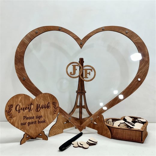 Wedding Guest Book Alternative, Wedding Keepsake, Rustic Guest Book Wedding, Wooden Guest Book, Personalized Drop Box Heart, Wedding Decor - Etsy