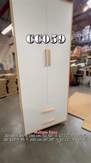 CC059 - Minimalist Bedroom Wardrobe Armoire with Storage Drawers