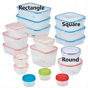 [Hot Item] Microwave Freezer Dishwasher Safe BPA Free Transparent PP Plastic Food Storage Container with Secure Lock Lid