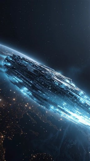 Futuristic alien spacecraft shaped like a crystal