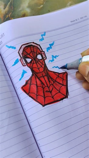 Spider-Man Quick Pen Sketch 🕷️🔥 | Marvel Drawing #Shorts