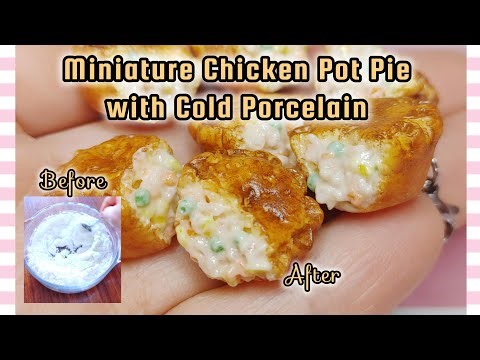 How to Make a Miniature Chicken Pot Pie Charm Using Clay | Cold Porcelain Crafts