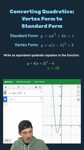 Converting Quadratics: Vertex to Standard Form