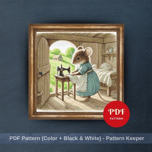 Mouse Sewing Cross Stitch Pattern, Cottagecore Stitching Mouse Embroidery Design, Needlepoint Chart, Easy Cross Stitch PDF Pattern,diy - Etsy Canada