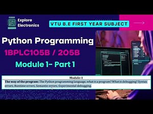 Module 1 python programming| The way of python program | What is a Program? Debugging & Errors | VTU